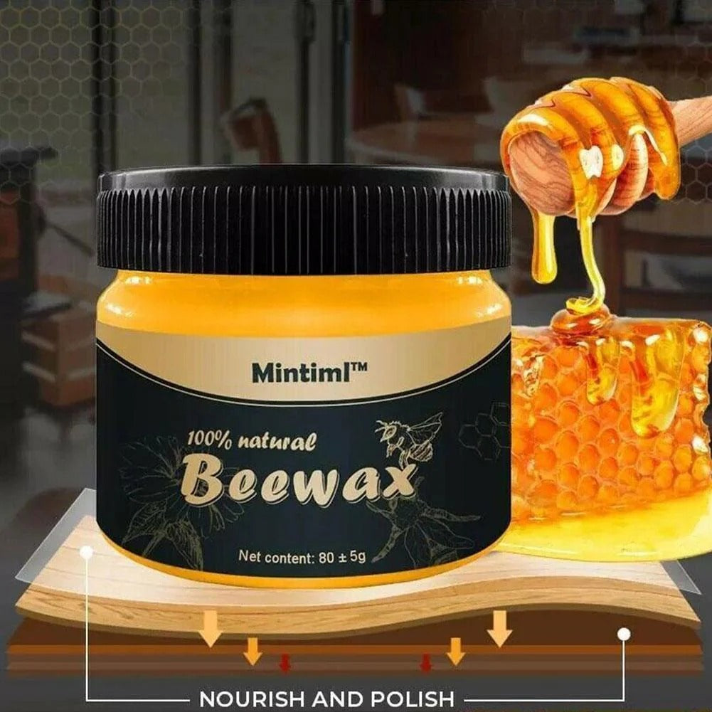 Mintiml Natural Beeswax Wood Polish | Multi‑Purpose Furniture Care | Restores & Protects ~ 80g ~ Pack of 01