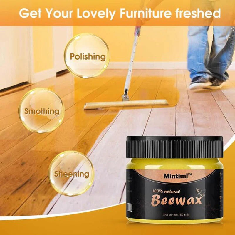 Mintiml Natural Beeswax Wood Polish | Multi‑Purpose Furniture Care | Restores & Protects ~ 80g ~ Pack of 01