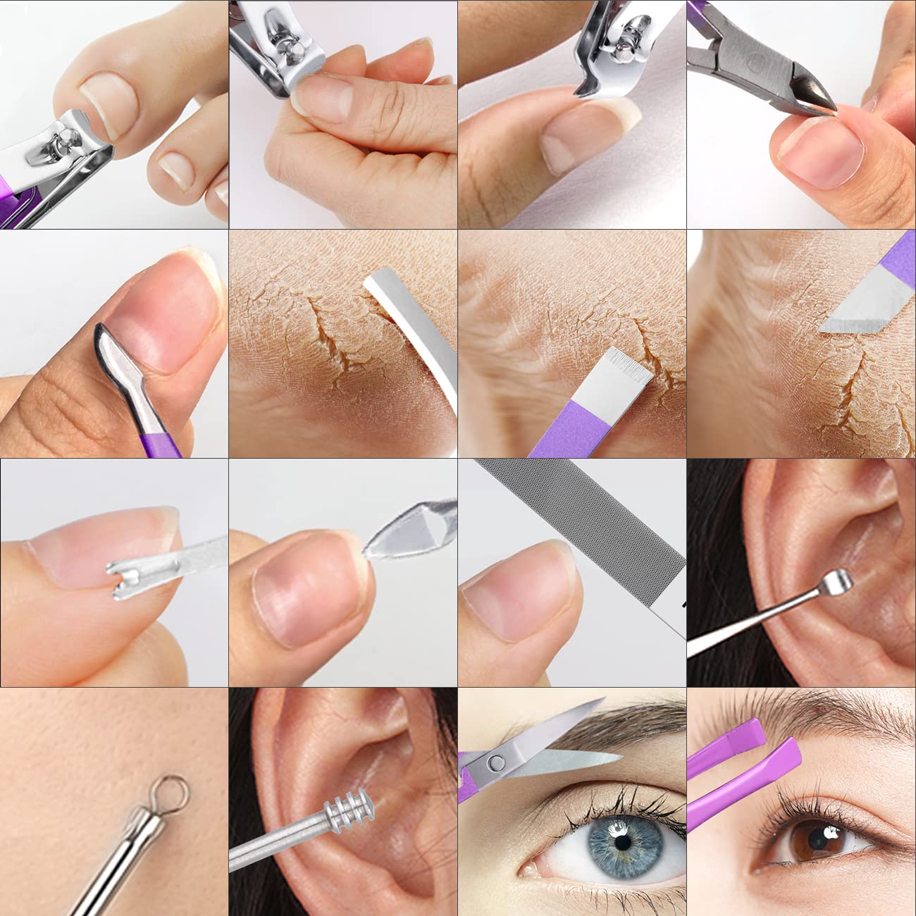 16-in-1 Stainless Steel Nail Care Kit – Manicure & Pedicure Tool Set (Random Color)