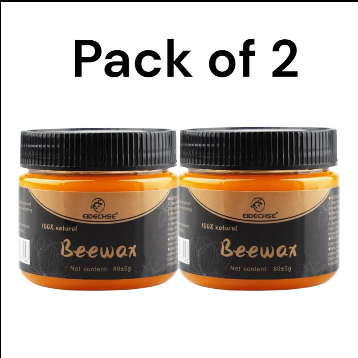 Mintiml Natural Beeswax Wood Polish | Multi‑Purpose Furniture Care | Restores & Protects ~ 80g ~ Pack of 01