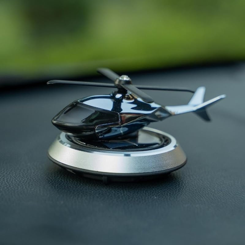 Solar Powered Car Aroma Diffuser Helicopter Air Freshener – Dashboard Perfume Decor | Metal + ABS, Refillable Fragrance Rs 1,017