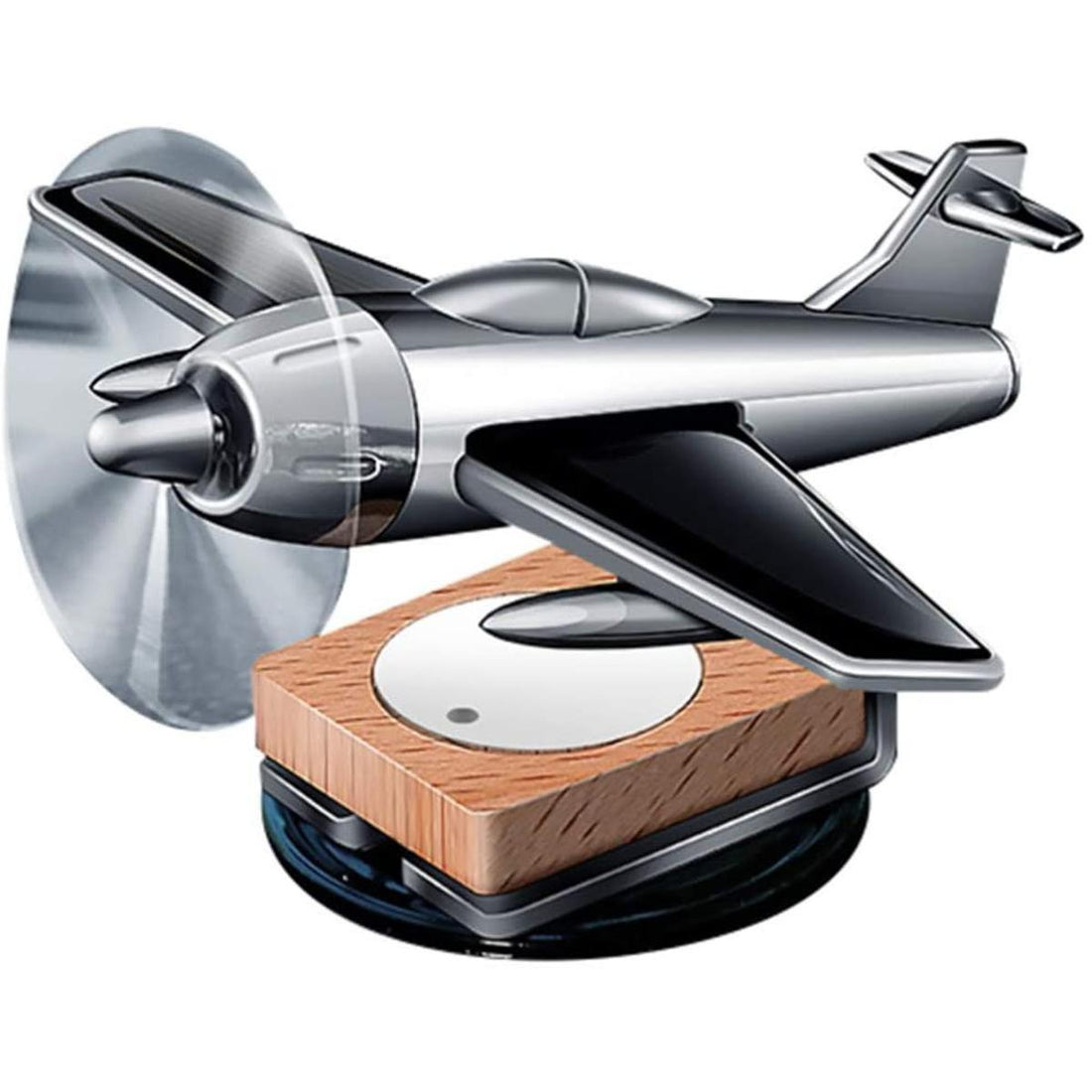Solar Aeroplane Car Perfume Diffuser – Silver Aircraft Air Freshener for Car Dashboard