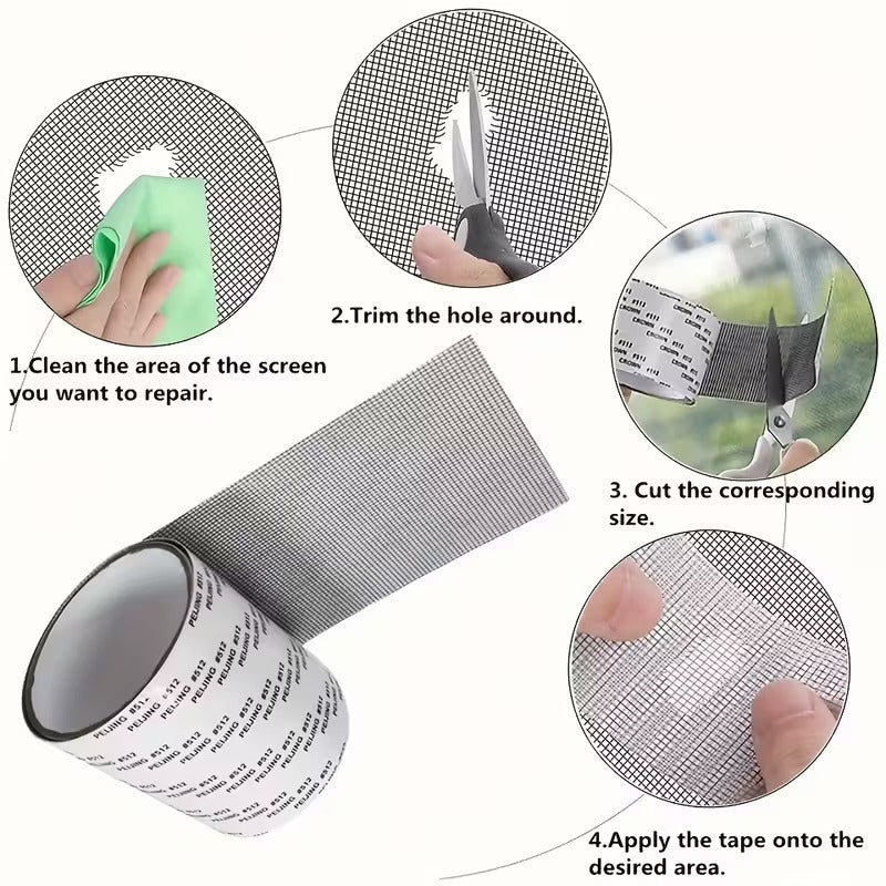 Window Mosquito Net Repair Tape | Self-Adhesive Screen Patch 5cm x 2m