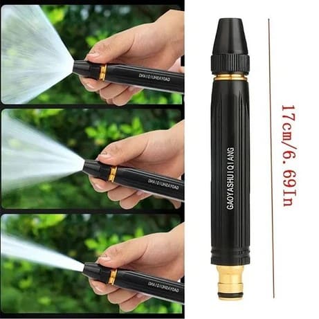 High Pressure Adjustable Nozzle Water Spray Gun | Versatile Tool For Garden & Cleaning | Metal Body