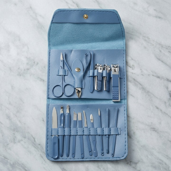 6-Piece Premium Personal Manicure & Pedicure Grooming Kit – Professional Stainless Steel Nail Clippers & Care Set with Travel Case