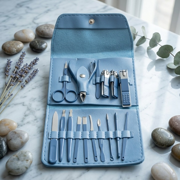 6-Piece Premium Personal Manicure & Pedicure Grooming Kit – Professional Stainless Steel Nail Clippers & Care Set with Travel Case