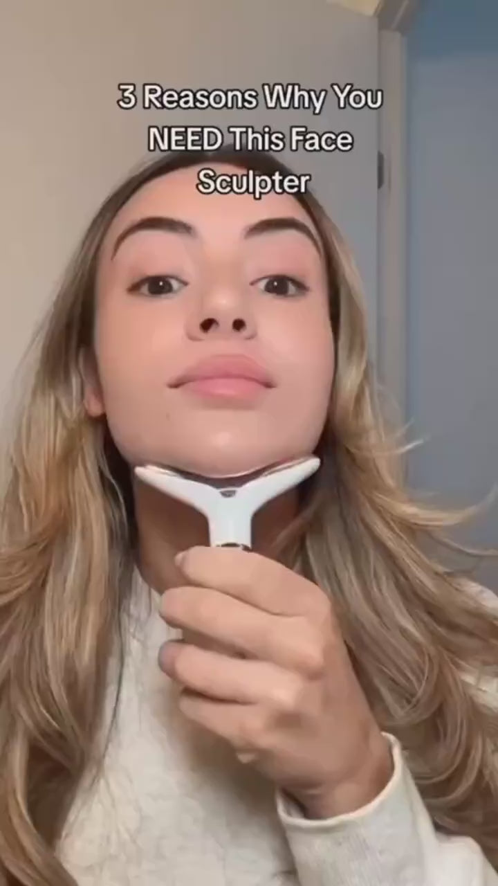 Neck Lifting And Tightening Massager EMS Microcurrent Face And Neck Device With LED Light