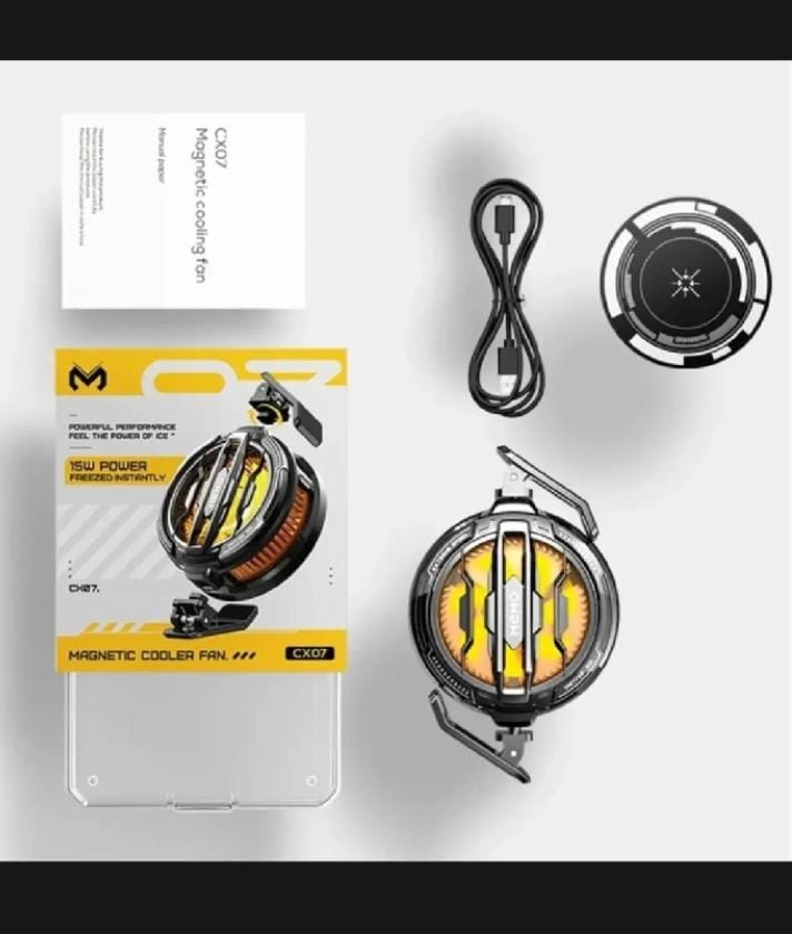 MEMO CX07 Magnetic Mobile Phone Cooling Fan 15W RGB Gaming Cooler for Android & iPhone | Silent Semiconductor Cooling Radiator for PUBG, Free Fire & COD Mobile