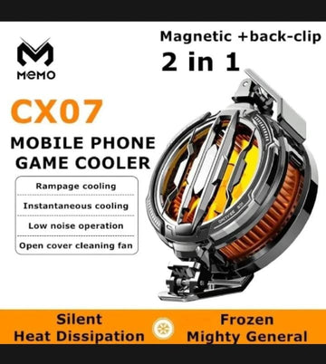 MEMO CX07 Magnetic Mobile Phone Cooling Fan 15W RGB Gaming Cooler for Android & iPhone | Silent Semiconductor Cooling Radiator for PUBG, Free Fire & COD Mobile